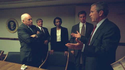 The photos were taken in the Emergency Operations Centre beneath the White House. (US National Archives)