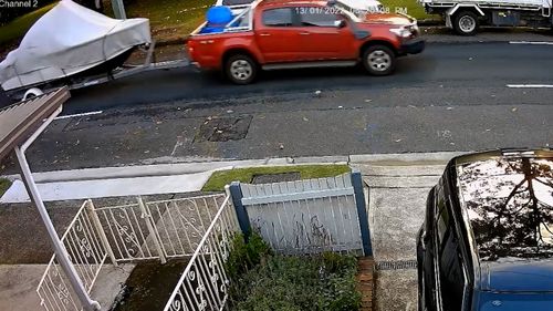 Minutes later, the ute was captured on the security camera positioned at a home near Five Dock Boat Ramp in Drummoyne.