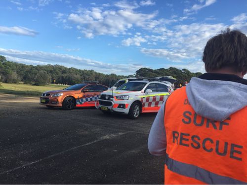 A 13-year-old girl has died after a boat capsized attempting to cross the Moruya River, south of Batemans Bay, on the NSW south coast today. Picture: Twitter/@SLSNSW.