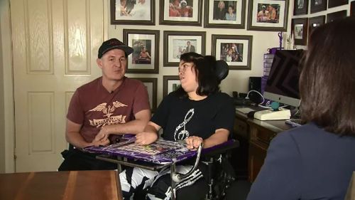 Bert Hibbert (left) and Marlena Katene speak with reporter Petrina Zaphir.