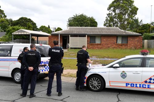 Three girls are believed to have been left orphaned after police uncovered their parent's bodies at 1.15pm (AAP).