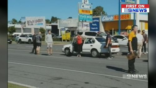 The woman allegedly attempted to enter several cars during the rampage. (9NEWS)