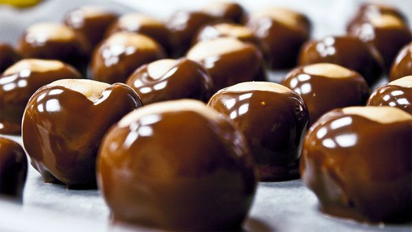 Profiteroles lined up