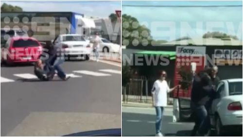 The brawl unfolded in Dandenong this afternoon. (9NEWS)