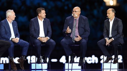 Allan Border, Mark Taylor, Merv Hughes and Nasser Hussain