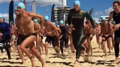 Up to 1300 took part in the Bondi to Bronte Ocean Swim (9NEWS)