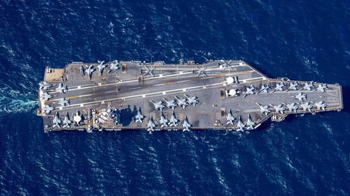 The USS Gerald R. Ford aircraft carrier 