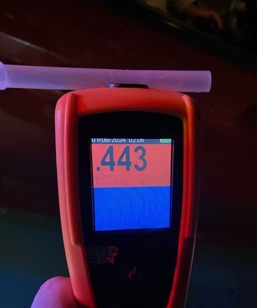 A drunk driver in the ACT failed a near-fatal blood alcohol reading during a breath test, the highest record police have ever seen. 