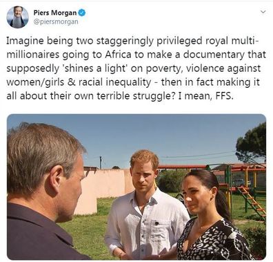 Piers Morgan tweeted about the ITV documentary