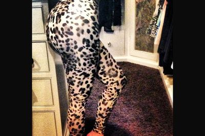 @khloekardashian: 'I'm loving our @kardashiankollection leopard leggings from Sears! #LeopardLover.'<br/>Image: Khloe Kardashian/Instagram