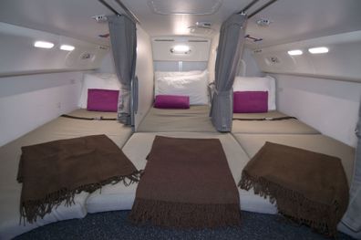 cabin crew rest area on plane