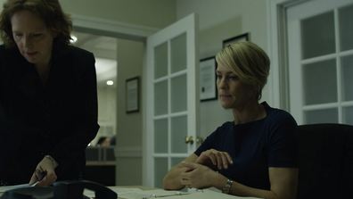 Claire Underwood begins as an environmental lobbyist in Washington and while her role overlaps with congressman husband Frank Underwood, she very much has her own place in the world as a working girl.