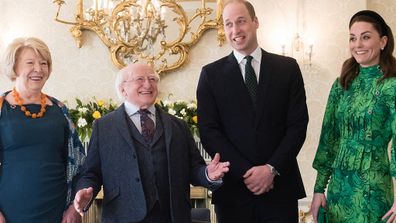 President of Ireland Michael D. Higgins and his wife Sabina Coyne, Catherine, Duchess of Cambridge and Prince William, Duke of Cambridge.