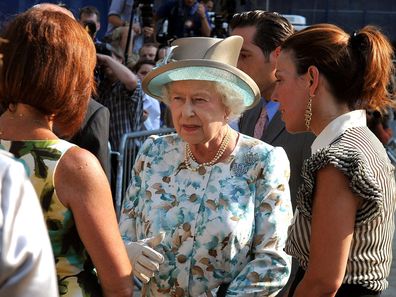 Queen Elizabeth II talks to families of some of the victims of the 9/11 terrorist attacks after she laid a wreath at the site of the World Trade Centre, in New York City in 2010 (Photo by John Stillwell/PA Images via Getty Images)