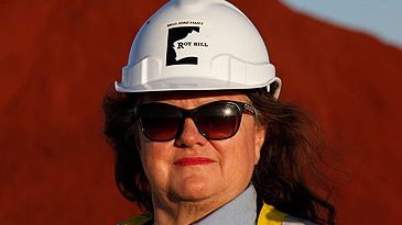 Gina Rinehart at mining site (Getty)