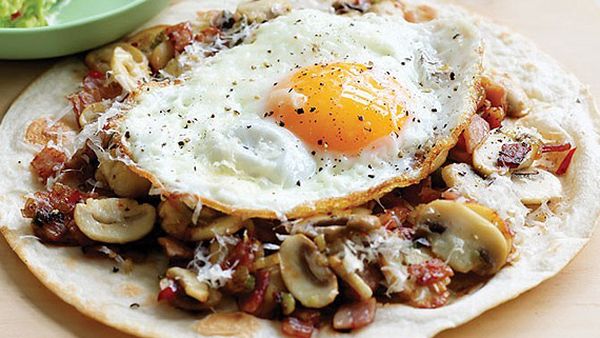 Mushroom breakfast tortilla