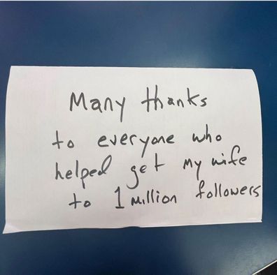 Alec Baldwin thanks his followers for getting Hilaria to the one million milestone.