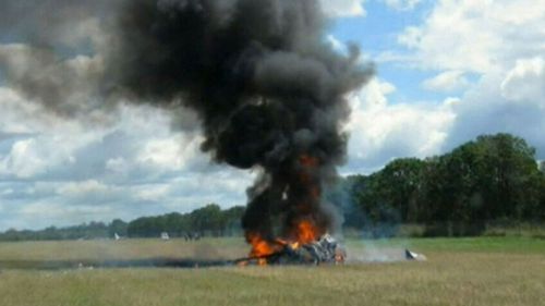 The light aircraft burst into flames after crashing, killing five people aboard.