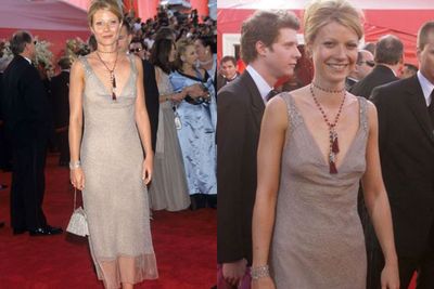 Although Gwynnie's known for her red carpet hits, her Calvin Klein Oscar's dress in 2000 was a total miss. Helloooooo droopy boobs!<br/><br/>Lucky for us, the 41-year-old had a reason for wearing it... so that "no one would notice her!" <br/><br/>"That dress was okay but was not Oscars material," Gwyenth wrote on her blog Goop. "I chose it because I wanted to disappear that year."<br/><br/>Looks like you did the oppposite...