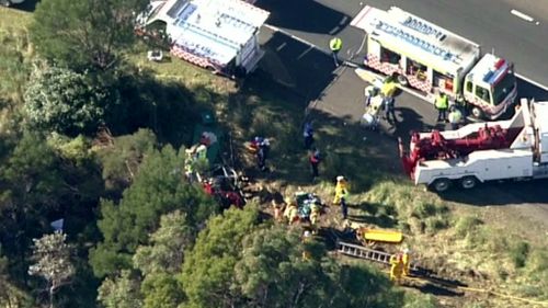 The crash occurred on the Hume Highway at Sutton Forest around 8:25am. (9NEWS)