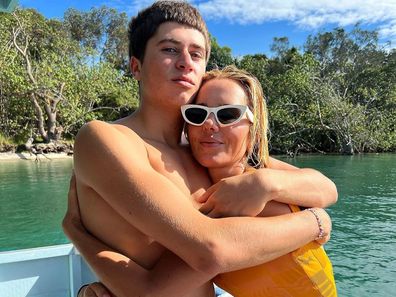 Pip Edwards with son Justice when he was younger.