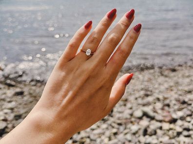 Maddison Leach on the day she got engaged.