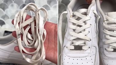TikTok cleaning hacks white sneakers
