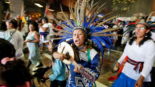 Aztec culture is celebrated in Central America today 500 years after the civilisation was wiped out. (Photo: AP).