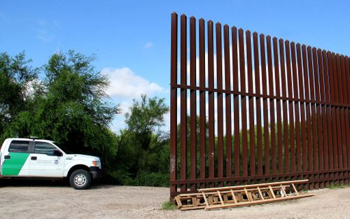 Scott Nicol Texas Border Wall cheap wooden ladders