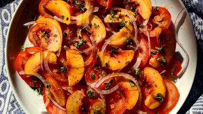 Tomato peach summer salad