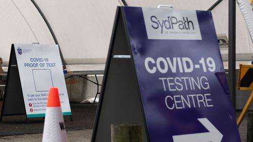 A COVID-19 testing site in Sydney.
