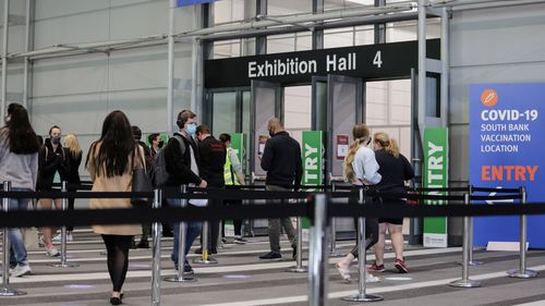 L'Exhibition and Convention Center di Brisbane è uno dei centri di vaccinazione di massa del Queensland.