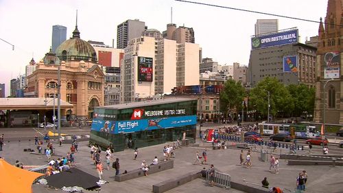 Federation Square is a popular meeting place for tourists and locals alike. Picture: 9NEWS