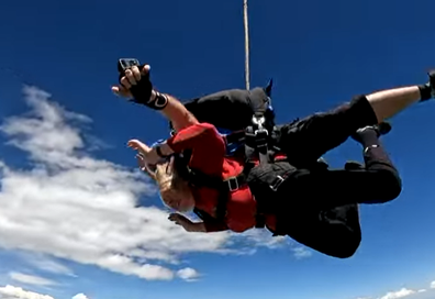 grandmother skydiving record following husbands death