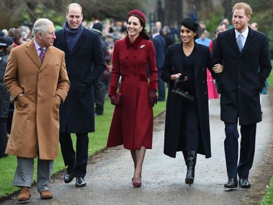 The royal family leaves church, Christmas 2018