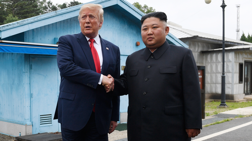 Trump Kim handshake