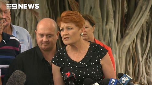 Senator Hanson refused to answer any questions until she had more information (Image: 9News)