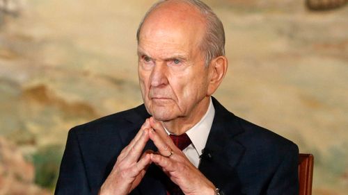 President Russell M. Nelson looks on during a news conference announcing his new leadership in the wake of the death of President Thomas S. Monson Tuesday, Jan. 16, 2018, in Salt Lake City. (AP Photo/Rick Bowmer)
