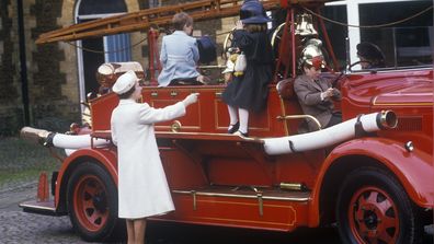 Queen Elizabeth, Peter Phillips, Zara Phillips, Prince William, Prince Harry