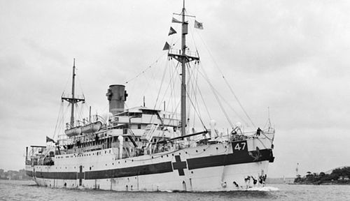 The Australian World War II hospital ship Centaur. (Photo: Australian War Memorial).