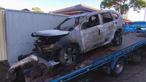 Police were told a silver Honda CRV was on fire at the Bathurst Street Park, Greystanes at about 11.10pm.