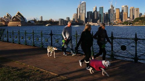 Exercising outdoors is allowed, even encouraged, during lockdown in Sydney.
