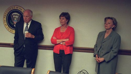 Former Vice-President Dick Cheney with wife Lyn Cheney (far right) and former First Lady Laura Bush. (US National Archives)