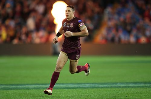 Billy Slater has led Queensland to a stunning 18-12 win over New South Wales in Game III of the State of Origin tonight in his final game for his state. Picture: AAP.