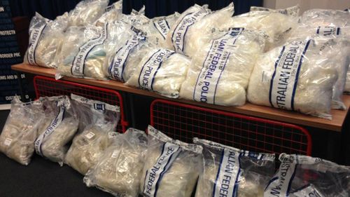 Around 2.8 tonnes of illicit drugs were seized in the haul. (Renae Henry/9NEWS)