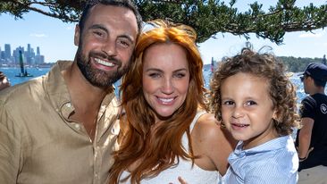 Cameron Merchant and Jules Robinson with their son Ollie
