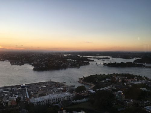 An evening view from Blu Bar on 36 at Shangri-la Sydney. (Picture: Danny Wheeler)