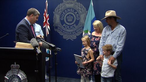 Police Minister Mark Ryan today said her father, Brett, was the "luckiest dad in Queensland" to have a daughter like Addison. Picture: 9NEWS