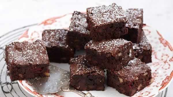 Choc and raspberry brownies