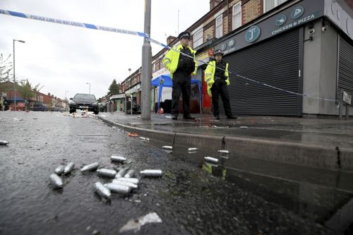 The shooting happened on a busy street in Moss Side after a Caribbean carnival nearby. Image: AAP 